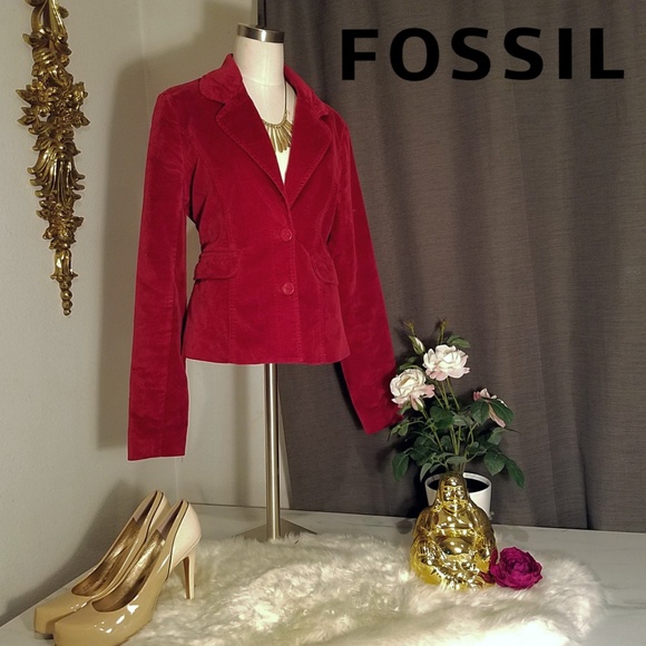 Fossil Jackets & Blazers - Fossil red suede blazer small
